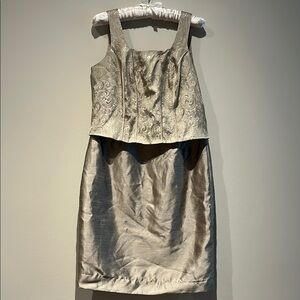 Cachet Elegant Cream Brocade Dress Size 12